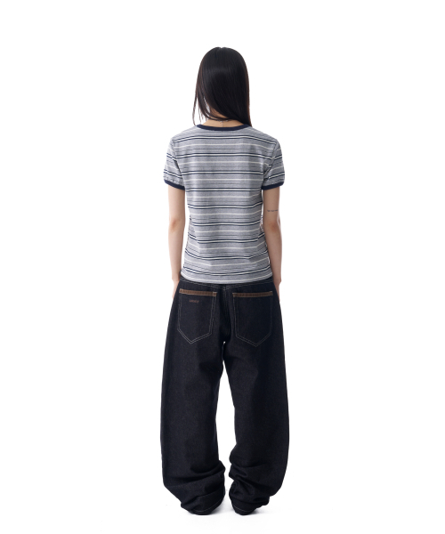 AAKAM(アーカム)の「Waist Contrast Denim Pants (Black)(デニムパンツ・レディース・その他・1/2)」の3枚目の写真