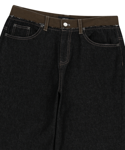 AAKAM(アーカム)の「Waist Contrast Denim Pants (Black)(デニムパンツ・レディース・その他・1/2)」の13枚目の写真