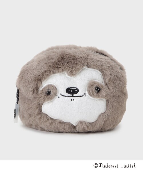 OPAQUE.CLIP（オペークドットクリップ）の「【ジムボバートコラボ】フェイクファーアニマルフェイス型ポーチ（ポーチ・レディース・ブラウン系/グレー・00）」の2枚目の写真