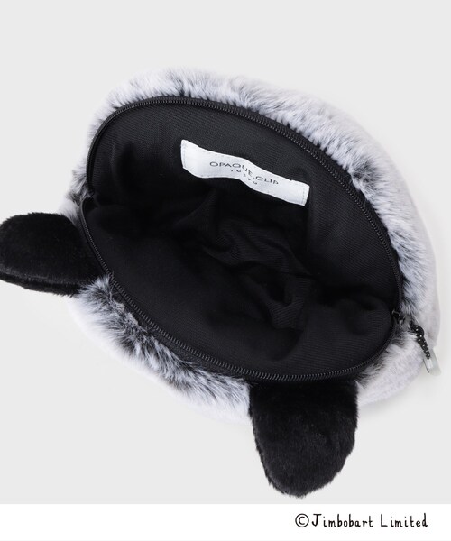 OPAQUE.CLIP（オペークドットクリップ）の「【ジムボバートコラボ】フェイクファーアニマルフェイス型ポーチ（ポーチ・レディース・ブラウン系/グレー・00）」の4枚目の写真