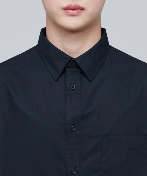 MUSINSA STANDARD(ムシンサスタンダード)の「特大ポプリンシャツ【ネイビー】(シャツ/ブラウス・メンズ・その他・XX-LARGE/SMALL/MEDIUM/LARGE/X-LARGE)」の5枚目の写真