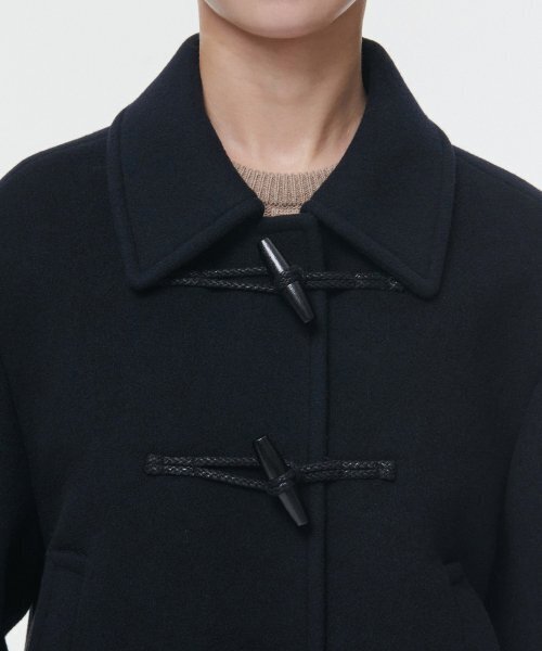 ウィメンズウールブレンドダッフルショートコート[ネイビー]（ダッフル