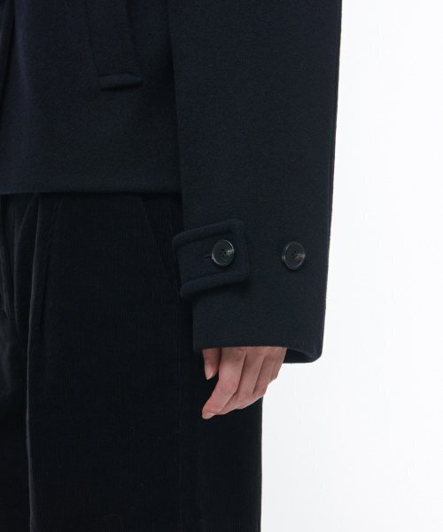 セール】ウィメンズウールブレンドダッフルショートコート[ネイビー