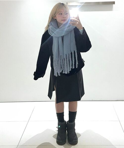 ウィメンズウールブレンドダッフルショートコート[ネイビー]（ダッフル