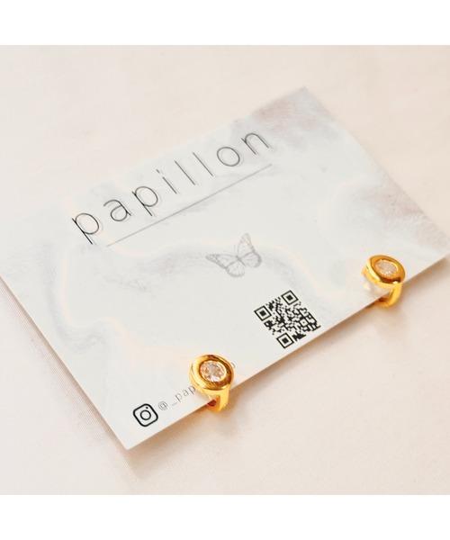 tone（トーン）の「【papillon】ゴールドピアス(MA)（ピアス（両耳用）・レディース・シルバー・FREE）」の2枚目の写真