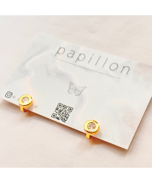 tone（トーン）の「【papillon】ゴールドピアス(MA)（ピアス（両耳用）・レディース・シルバー・FREE）」の3枚目の写真