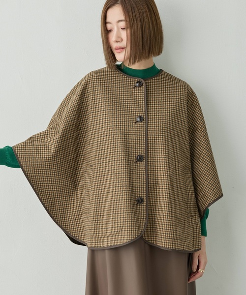 プチ オンフルール（Petit Honfleur）/ポンチョ セール】【クラシカルスタイルが叶う】ポンチョジャケット【ポケット