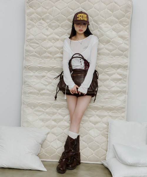 DTYYPE(ドタイプ)の「パフプリントメッシュキャップ(キャップ・レディース・ブラック/レッド/ブラウン・FREE)」の8枚目の写真