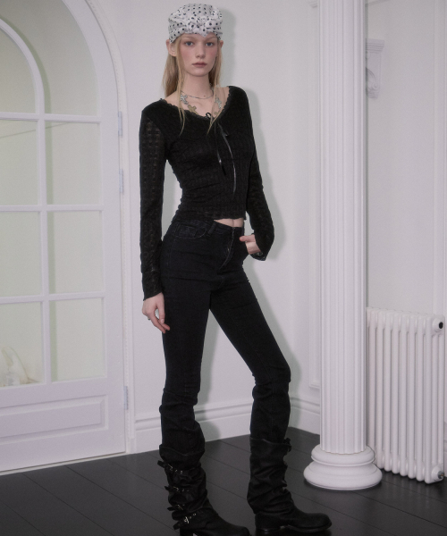 ROSEFRANTZ（ロゼフランツ）の「See-through Lace Long Sleeve [Black]（Tシャツ/カットソー・レディース・ブラック・OS）」の5枚目の写真