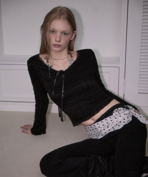 ROSEFRANTZ（ロゼフランツ）の「See-through Lace Long Sleeve [Black]（Tシャツ/カットソー・レディース・ブラック・OS）」の10枚目の写真