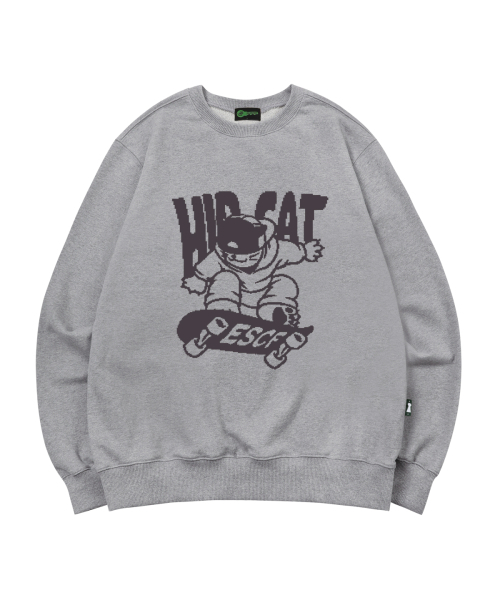 セール】ヒップキャットスケートボードプリントスウェットグレー