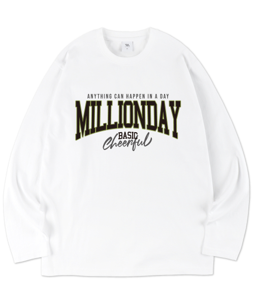 MILLION DAY（ミリオンデイ）の「Cheerful long sleeve（Tシャツ/カットソー・レディース・ブラック/ホワイト・LARGE/MEDIUM/X-LARGE）」の2枚目の写真