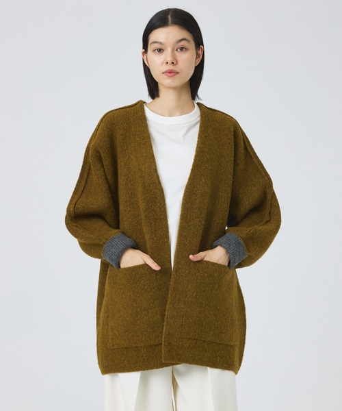 NOMINE(ノミネ)の「【NOMINE】袖ボリュームニットコート(その他アウター・レディース・マスタード/モカ・フリー)」の1枚目の写真