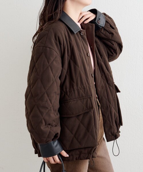 Kastane（カスタネ）の「【一部店舗限定】B キルティングジャケット（その他アウター・レディース・ブルー/ブラウン・FREE）」の2枚目の写真