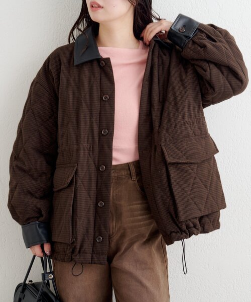 Kastane（カスタネ）の「【一部店舗限定】B キルティングジャケット（その他アウター・レディース・ブルー/ブラウン・FREE）」の4枚目の写真