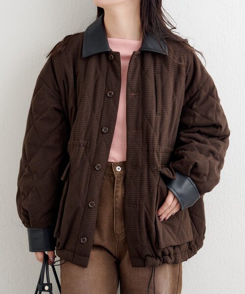 Kastane（カスタネ）の「【一部店舗限定】B キルティングジャケット（その他アウター・レディース・ブルー/ブラウン・FREE）」の5枚目の写真