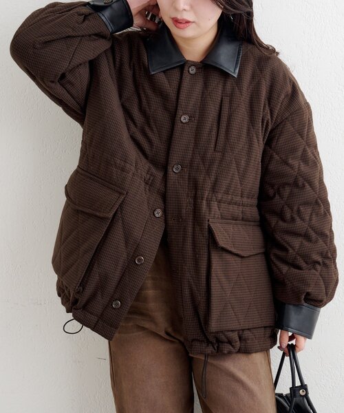 Kastane（カスタネ）の「【一部店舗限定】B キルティングジャケット（その他アウター・レディース・ブルー/ブラウン・FREE）」の7枚目の写真