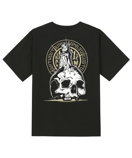 KAN6312(カン6312)の「KTB0054 シール半袖Tシャツ - ブラック(Tシャツ/カットソー・メンズ・その他・LARGE/MEDIUM/SMALL/X-LARGE)」の1枚目の写真