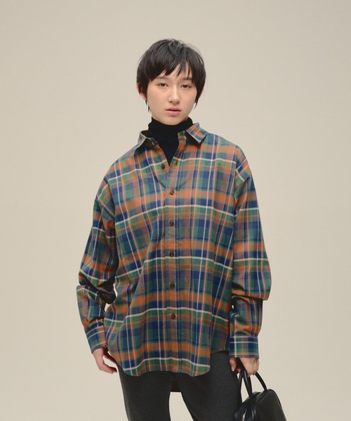 eL（エル）の「【eL】Check Large Shirt/613132（シャツ/ブラウス・レディース・グリーン系その他/レッド系その他・FREE）」の2枚目の写真
