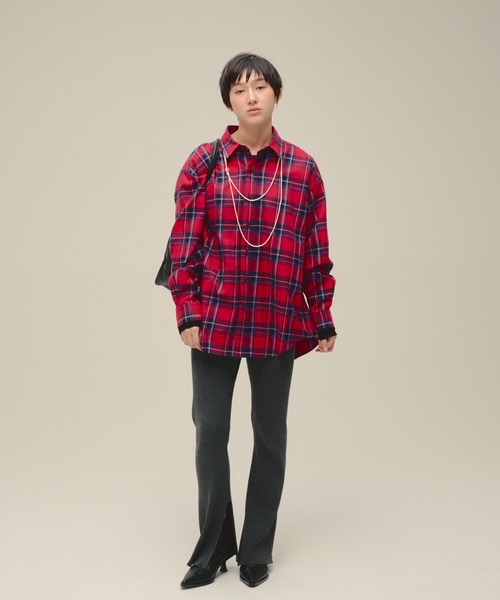 eL（エル）の「【eL】Check Large Shirt/613132（シャツ/ブラウス・レディース・グリーン系その他/レッド系その他・FREE）」の5枚目の写真