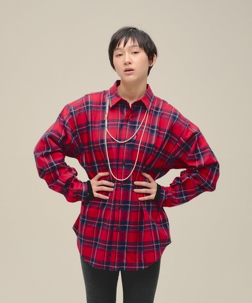 eL（エル）の「【eL】Check Large Shirt/613132（シャツ/ブラウス・レディース・グリーン系その他/レッド系その他・FREE）」の8枚目の写真