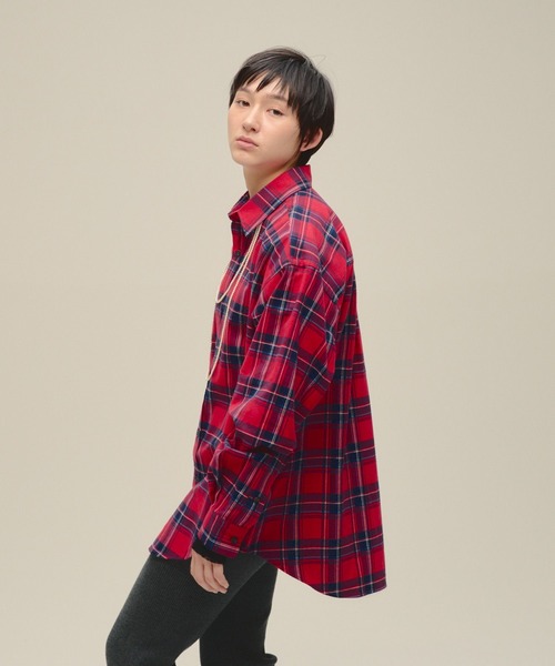 eL（エル）の「【eL】Check Large Shirt/613132（シャツ/ブラウス・レディース・グリーン系その他/レッド系その他・FREE）」の9枚目の写真