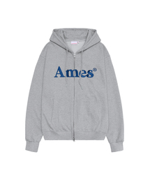 BASIC LOGO HOODIE ZIP UP GREY