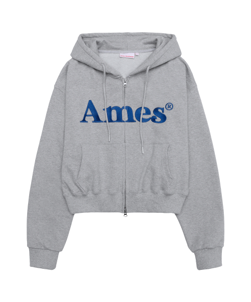 AMESWORLDWIDE（アメスワールドワイド）の「BASIC LOGO HOODIE ZIP UP GREY（パーカー・レディース・その他・LARGE/MEDIUM/SMALL）」の2枚目の写真