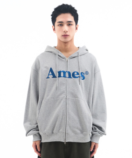 AMESWORLDWIDE（アメスワールドワイド）の「BASIC LOGO HOODIE ZIP UP GREY（パーカー・レディース・その他・LARGE/MEDIUM/SMALL）」の4枚目の写真