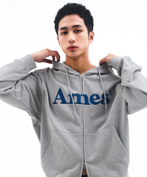 AMESWORLDWIDE（アメスワールドワイド）の「BASIC LOGO HOODIE ZIP UP GREY（パーカー・レディース・その他・LARGE/MEDIUM/SMALL）」の6枚目の写真