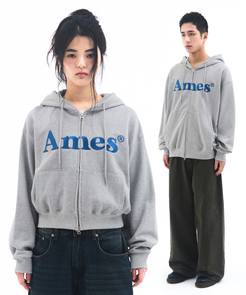 AMESWORLDWIDE（アメスワールドワイド）の「BASIC LOGO HOODIE ZIP UP GREY（パーカー・レディース・その他・LARGE/MEDIUM/SMALL）」の7枚目の写真