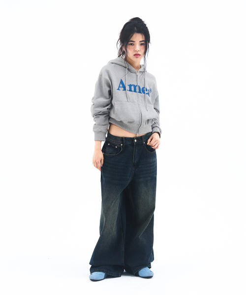 AMESWORLDWIDE（アメスワールドワイド）の「BASIC LOGO HOODIE ZIP UP GREY（パーカー・レディース・その他・LARGE/MEDIUM/SMALL）」の9枚目の写真