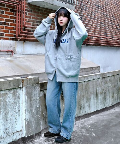 AMESWORLDWIDE(アメスワールドワイド)の「BASIC LOGO HOODIE ZIP UP GREY(パーカー・レディース・その他・LARGE/MEDIUM/SMALL)」の15枚目の写真