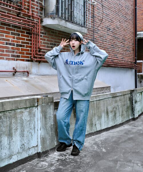 AMESWORLDWIDE(アメスワールドワイド)の「BASIC LOGO HOODIE ZIP UP GREY(パーカー・レディース・その他・LARGE/MEDIUM/SMALL)」の17枚目の写真