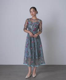 花柄刺繍シアードレス