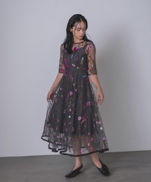 Rose of Sharon（ローズオブシャロン）の「花柄刺繍シアードレス（ドレス）」
