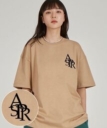 シンボルロゴラウンドネック15番手綿半袖Tシャツ_ベージュ