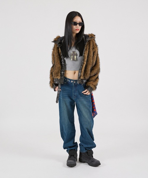 FTW(エフティダブリュー)の「【UNISEX】LEATHER POINT FUR BLOUSON(ブルゾン・レディース・ブラウン・LARGE/MEDIUM/SMALL)」の22枚目の写真