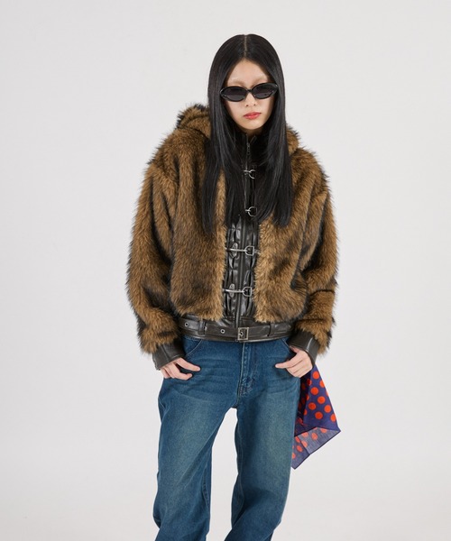 FTW(エフティダブリュー)の「【UNISEX】LEATHER POINT FUR BLOUSON(ブルゾン・レディース・ブラウン・LARGE/MEDIUM/SMALL)」の16枚目の写真