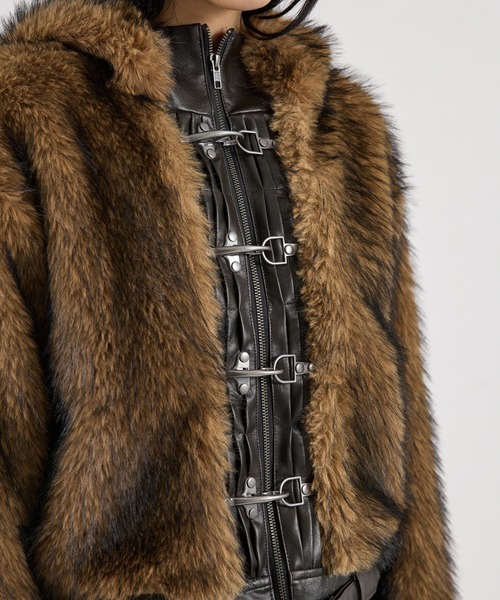 FTW(エフティダブリュー)の「【UNISEX】LEATHER POINT FUR BLOUSON(ブルゾン・レディース・ブラウン・LARGE/MEDIUM/SMALL)」の20枚目の写真