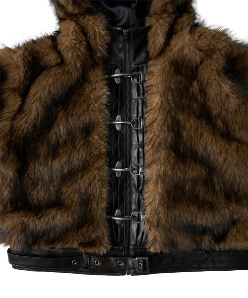 FTW(エフティダブリュー)の「【UNISEX】LEATHER POINT FUR BLOUSON(ブルゾン・レディース・ブラウン・LARGE/MEDIUM/SMALL)」の8枚目の写真
