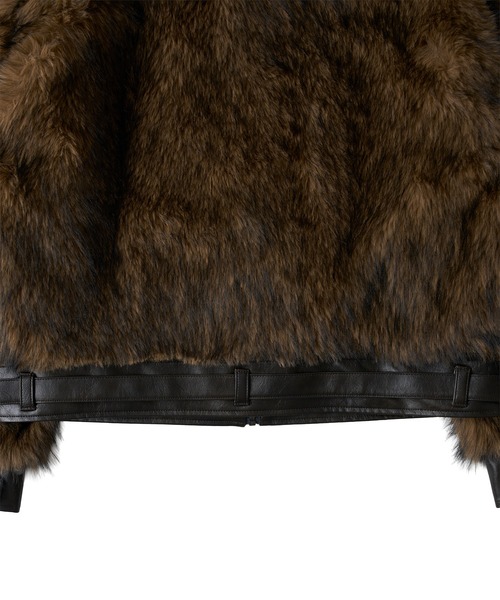 FTW(エフティダブリュー)の「【UNISEX】LEATHER POINT FUR BLOUSON(ブルゾン・レディース・ブラウン・LARGE/MEDIUM/SMALL)」の9枚目の写真