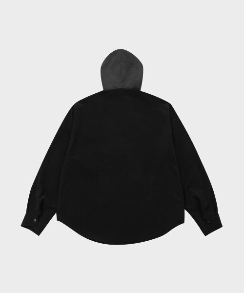 SLOW RECORD HOUSE(スローレコードハウス)の「ナイロンフードシャツ_ブラック(シャツ/ブラウス・レディース・その他・SMALL/MEDIUM/LARGE)」の2枚目の写真