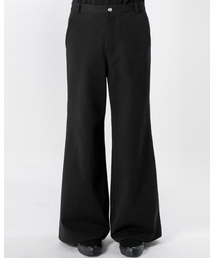 WASHED DENIM WIDE FLARE PANTS