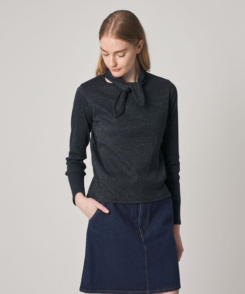 Steven Alan(スティーブンアラン)の「<Steven Alan>ラメ タイモチーフ プルオーバー(Tシャツ/カットソー・レディース・ネイビー/オフホワイト・FREE)」の2枚目の写真