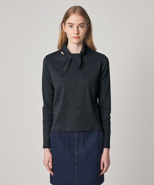 Steven Alan(スティーブンアラン)の「<Steven Alan>ラメ タイモチーフ プルオーバー(Tシャツ/カットソー・レディース・ネイビー/オフホワイト・FREE)」の5枚目の写真