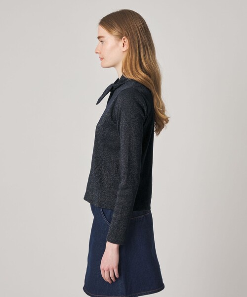 Steven Alan(スティーブンアラン)の「<Steven Alan>ラメ タイモチーフ プルオーバー(Tシャツ/カットソー・レディース・ネイビー/オフホワイト・FREE)」の6枚目の写真