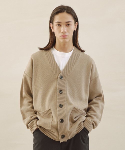 BLOND9(ブロンドナイン)の「ベーシックニットカーディガン_モカ(カーディガン/ボレロ・レディース・その他・LARGE/MEDIUM/XX-LARGE)」の1枚目の写真