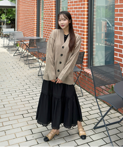 BLOND9(ブロンドナイン)の「ベーシックニットカーディガン_モカ(カーディガン/ボレロ・レディース・その他・LARGE/MEDIUM/XX-LARGE)」の4枚目の写真
