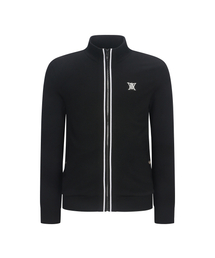 M TWO TONE HALF ZIP-UP PULLOVER_BK
